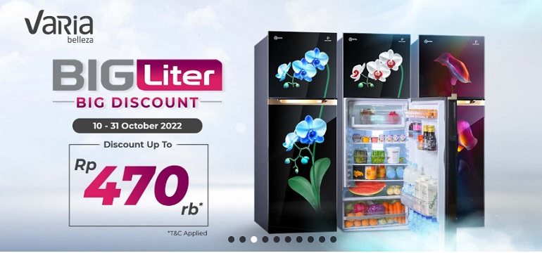 Desain Cantik Belleza Varia Kulkas 2 Pintu dari Polytron dan Lebih Hemat Listrik
